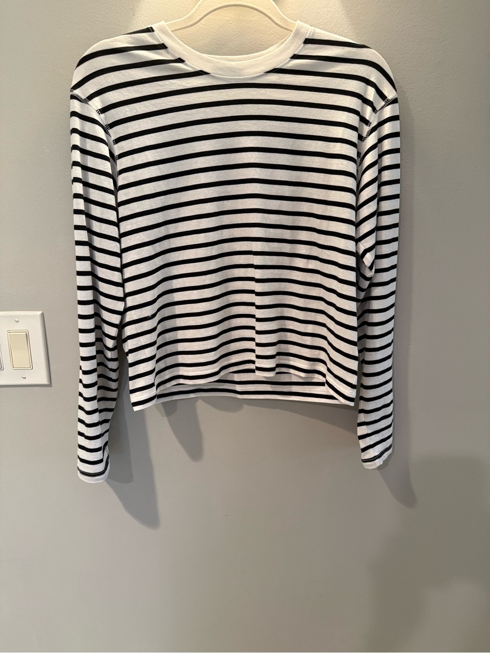 ATM Anthony Thomas Melillo Black & White Striped Long-Sleeve Tee